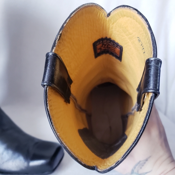 Black Square Toe Western Boots Caboots - Picture 15 of 16